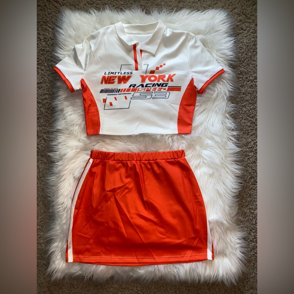 2pc Race Car Skirt Set.